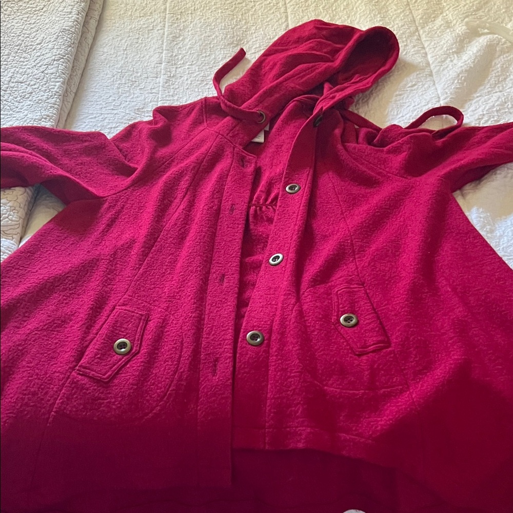 Monroe & Main Vibrant Red Hooded Cape
